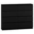 Komoda Malva 8 zásuvek 120 - černá
