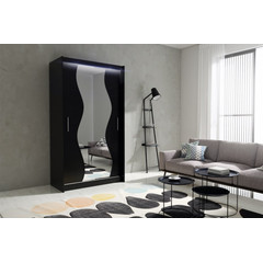 Kvalitní šatní skříň KOLA 10 černá šířka 120 cm