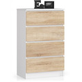 Komoda K60 4SZ bílá/sonoma