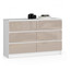 Komoda K120 6SZ cappuccino lesk bílá