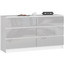 Komoda K120 6SZ CLP-bílá/metalic