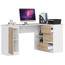 Počítačový stůl B-20 pravá bílá/dub sonoma - galerie #2