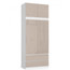 Šatní skříň s nadstavbou S90 2 dvířka 2 zásuvky bílá/cappuccino lesk