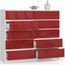 Komoda K140 10SZ bílá/červená lesk - galerie #1