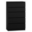 Komoda Malva 5 zásuvek - černá
