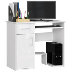 Počítačový stůl JAY bílý lesklý