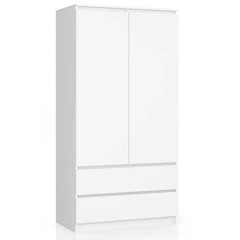 Šatní skříň S90 2 dvířka 2 zásuvky bílá