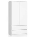 Šatní skříň S90 2 dvířka 2 zásuvky bílá