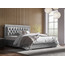 Postel DECLAN 20 STANDARD 140x200 cm - stříbrné nohy Šedá