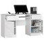 Počítačový stůl A5 - bílá/bílá lesk - galerie #1