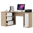 Rohový počítačový stůl B20 levá - dub sonoma/bílá - galerie #1