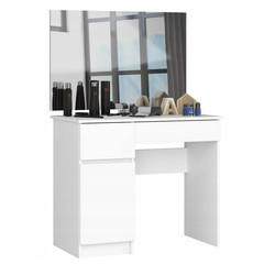 Toaletní stolek se zrcadlem P-2/SL levá - bílá