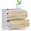 Noční stolek K60 2S - bílá/dub sonoma - galerie #1