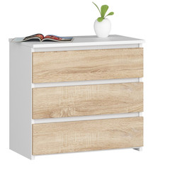 Komoda CL3 - bílá/dub sonoma
