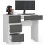 Počítačový stůl A-7 levá - bílá/grafit - galerie #1