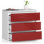 Komoda CL3 - bílá/červená lesk - galerie #1