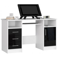 Počítačový stůl ANA - bílá/černá lesk