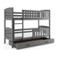 Dětská patrová postel KUBUS s úložným prostorem 90x200 cm - grafit