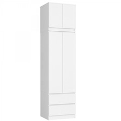 Šatní skříň s nástavbou STAR - bílá