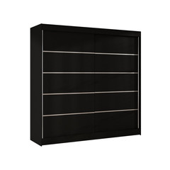 Šatní skříň BASTI IV šířka 200 cm -  černá