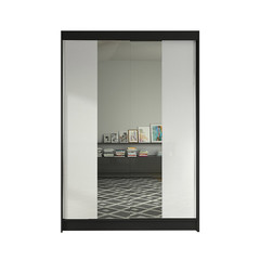 Šatní skříň LINO II šířka 120 cm - černá/bílá