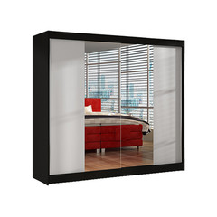 Šatní skříň BASTI II šířka 200 cm - černá/bílá