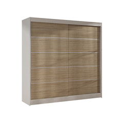 Šatní skříň BASTI IV šířka 200 cm -  bílá/dub sonoma