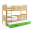 Dětská patrová postel KUBUS s výsuvnou postelí 90x200 cm - borovice - galerie #1