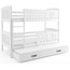 Dětská patrová postel KUBUS s výsuvnou postelí 90x200 cm - bílá