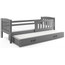 Dětská postel KUBUS s výsuvnou postelí 90x200 cm - grafit