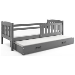 Dětská postel KUBUS s výsuvnou postelí 90x200 cm - grafit