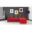 Rozkládací rohová sedačka VALERIE Červená Tmavě hnědá