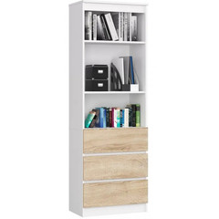 Regál R60 3SZ 2P-bílá/dub sonoma