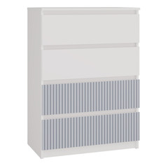 Komoda Malva 4 zásuvky Arteso - bílá/modrá