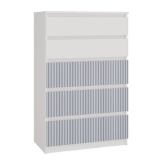 Komoda Malva 5 zásuvek Arteso - bílá/modrá