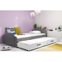 Dětská postel LILI s výsuvným lůžkem 90x200 cm - grafit