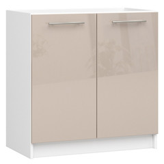 Kuchyňská skříňka OLIVIA S80 2D - bílá/cappuccino lesk