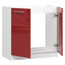 Kuchyňská skříňka OLIVIA S80 2D - bílá/červený lesk - bez desky - galerie #2