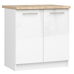 Kuchyňská skříňka OLIVIA S80 2D - bílá/bílý lesk