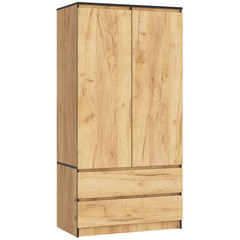 Šatní skříň S90 2D 2SZ CLP, řemeslný dub