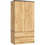 Šatní skříň S90 2D 2SZ CLP, řemeslný dub - galerie #1
