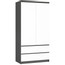 Šatní skříň S90 2D 2SZ CLP, grafit/bílá - galerie #1