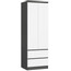Šatní skříň STAR S60 2D 2SZ, grafit/bílá