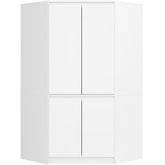 Rohová šatní skříň S100 4D CLP - bílá
