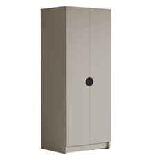 Šatní skříň BOSTON 100 cm - béžová/černé úchytky