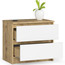 Noční stolek K60 2SZ - dub artisan/bílá - galerie #1