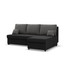 Rozkládací rohová sedací souprava DELI model 2 Černá/šedá - galerie #1
