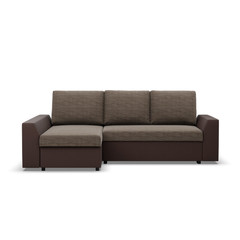 Rohová rozkládací sedací souprava PAUL látka v kombinaci s eko-kůží