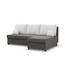 Rozkládací rohová sedací souprava DELI Šedá/bílá - galerie #1