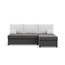 Rozkládací rohová sedací souprava DELI Šedá/bílá - galerie #3